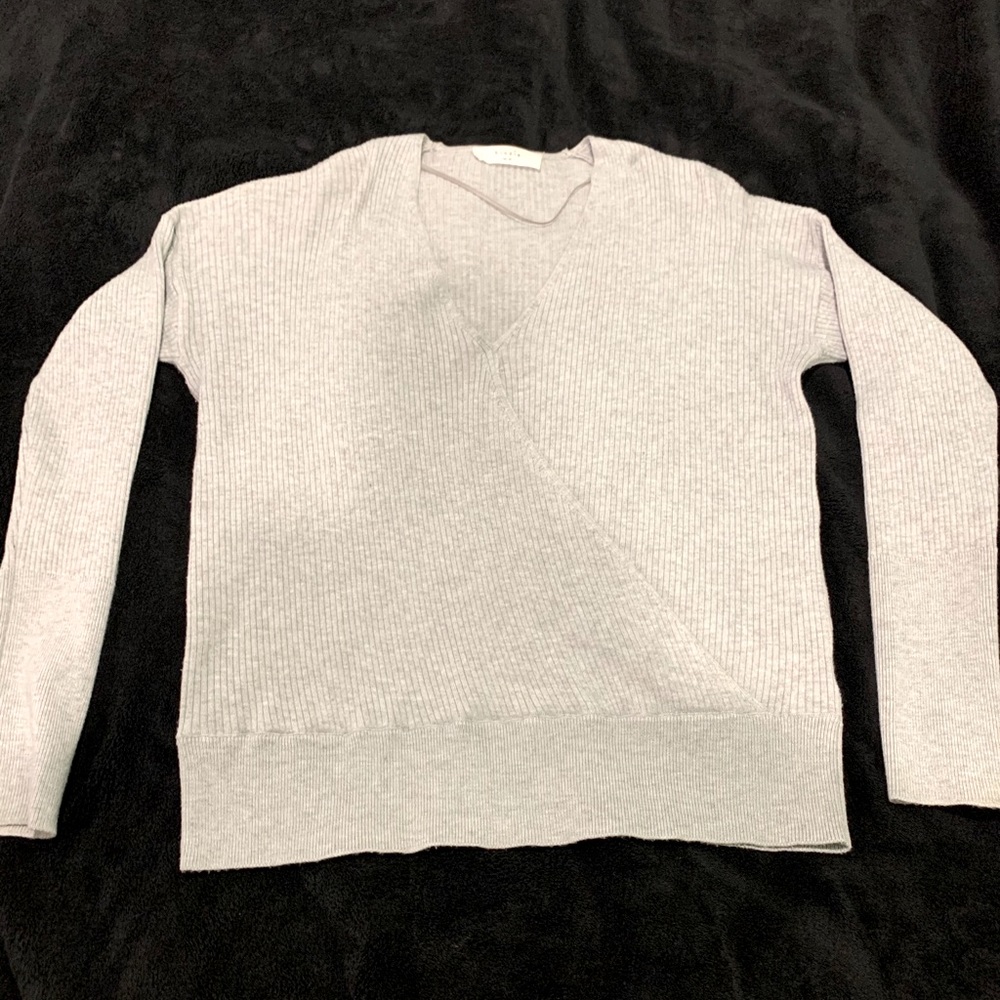 Elodie - Gray Ballerina Wrap Top